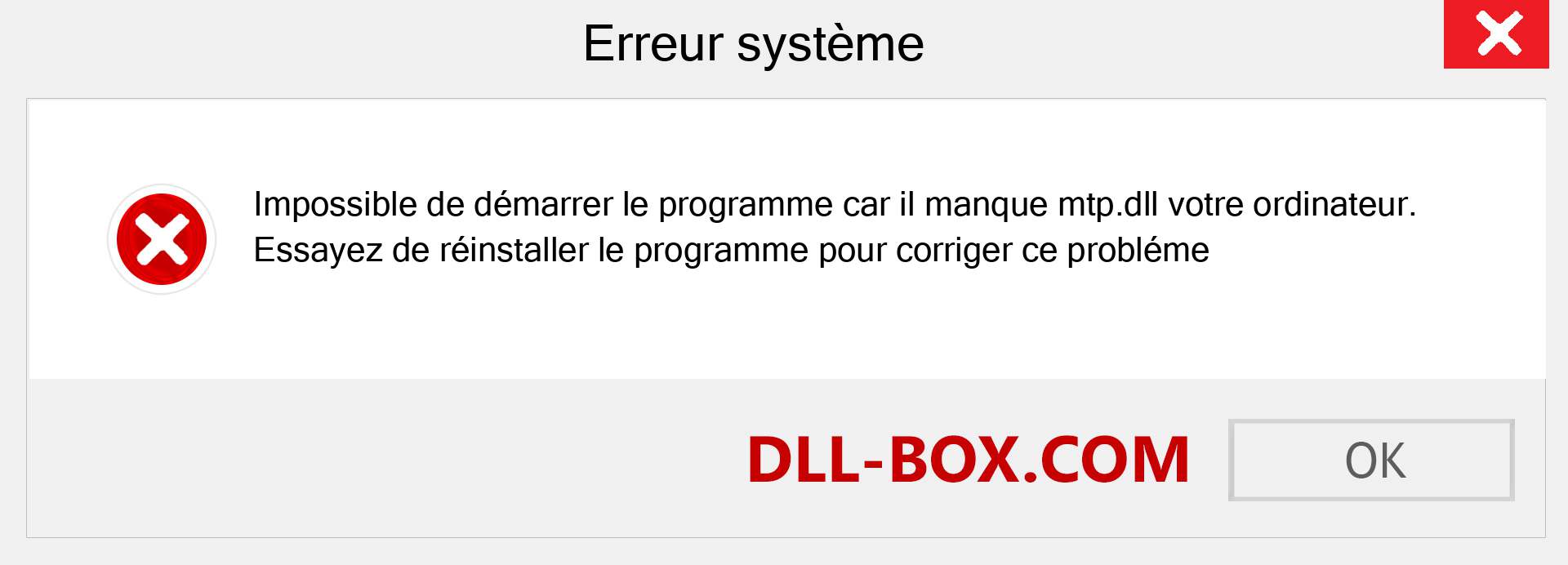 Le fichier mtp.dll est manquant ?. Télécharger pour Windows 7, 8, 10 - Correction de l'erreur manquante mtp dll sur Windows, photos, images